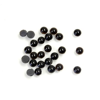 Onyx, 2.25mm, Rond, Cabochon, Noir