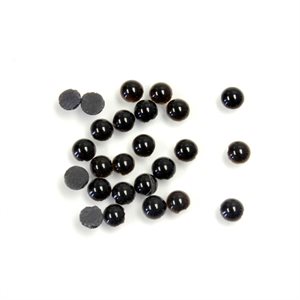 Onyx, 2.25mm, Round, Cabochon, Black