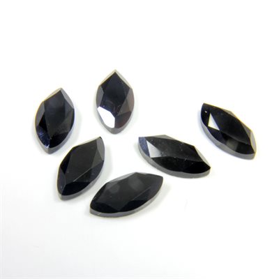 Onyx, 6mmx3mm, Marquise, Faceted, Black