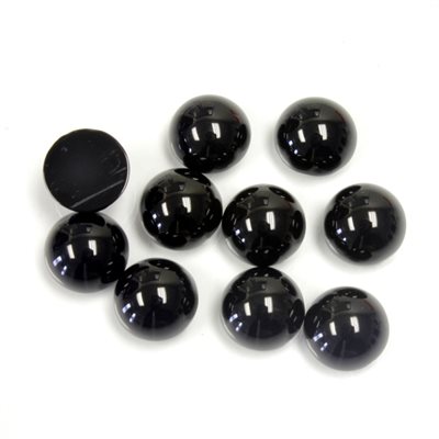 Onyx, 8.0mm, Round, Cabochon, Black