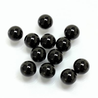 Onyx, 8.0mm, Bead, Half Drilled, Black