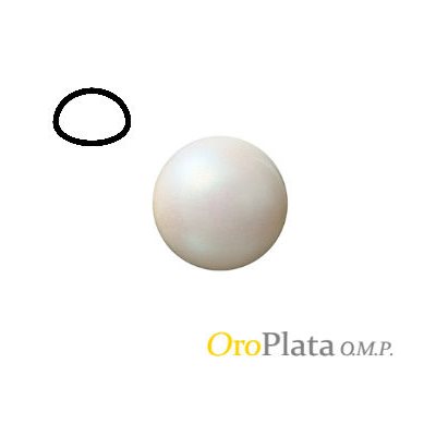 Perle D'eau Douce, 3.50mm, Bouton, Demi-Percée, Blanc Perle D'eau Douce, 3.50mm, Bouton, Demi-Percée, Blanc