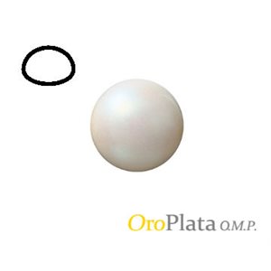 Fresh Water Pearl, 6.75, Button, Half Drilled, White