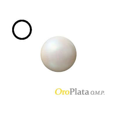 Perle D'eau Douce, 7.25mm, Rond, Demi-Percée, Blanc Perle D'eau Douce, 7.25mm, Rond, Demi-Percée, Blanc