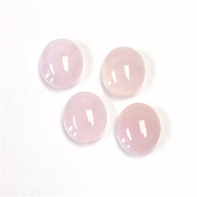 Rose Quartz, 12mmx10mm, Oval, Cabochon, Pink