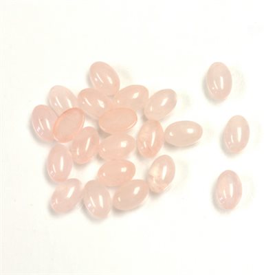 Quartz Rose, 6mmx4mm, Ovale, Cabochon, Rose Quartz Rose, 6mmx4mm, Ovale, Cabochon, Rose