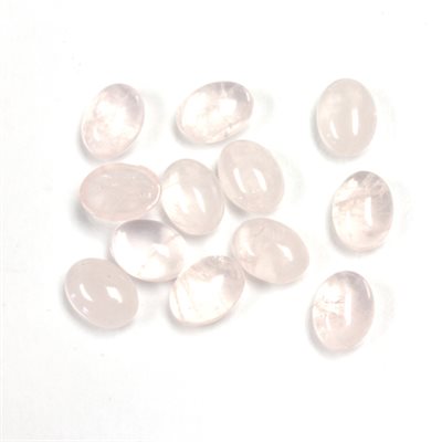 Rose Quartz, 8mmx6mm, Oval, Cabochon, Pink