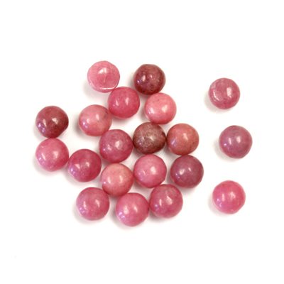 Rhodonite, 4.0mm, Round, Cabochon, Pink