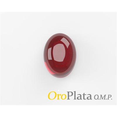 Rubis, 10mmx8mm, Ovale, Cabochon, Rouge