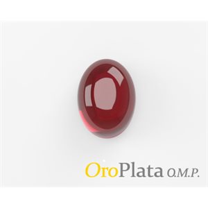 Rubis, 10mmx8mm, Ovale, Cabochon, Rouge