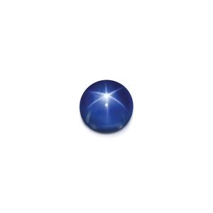 Sapphire, Star, Synthetic 6.0mm, Round, Cabochon, Blue