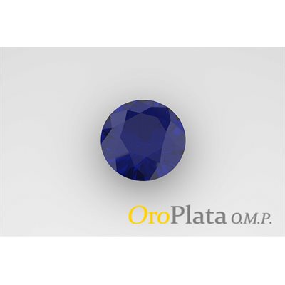 September, Synthetic, 4.0mm, Round, Blue