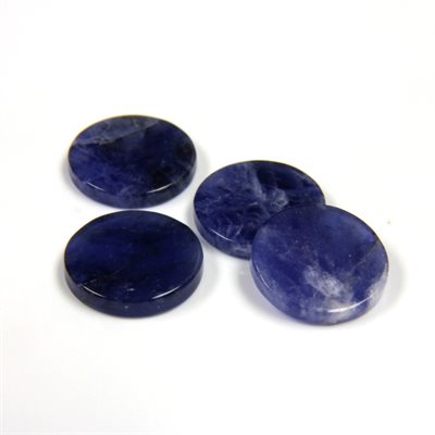 Sodalite, 12.0mm, Rond, Plat, Bleu Sodalite, 12.0mm, Rond, Plat, Bleu