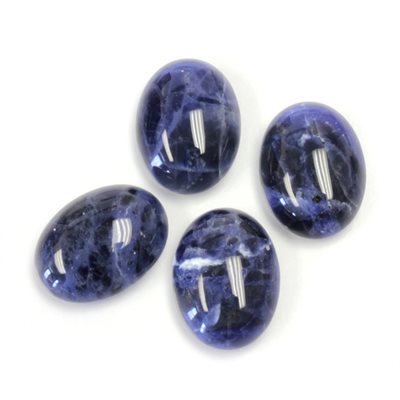 Sodalite, 14mmx10mm, Ovale, Cabochon, Bleu Sodalite, 14mmx10mm, Ovale, Cabochon, Bleu