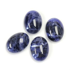 Sodalite, 14mmx10mm, Oval, Cabochon, Blue