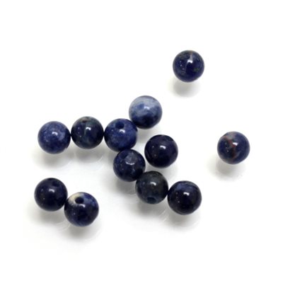 Sodalite, 5.0mm, Bead, Half Drilled, Blue