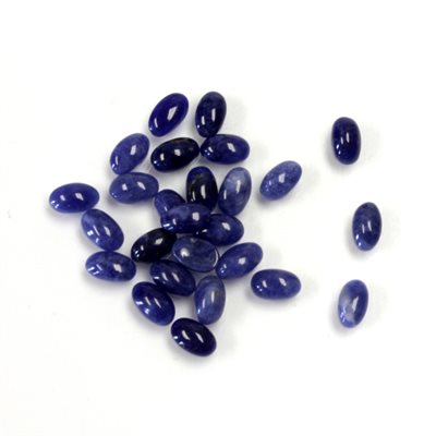 Sodalite, 5mmx3mm, Oval, Cabochon, Blue