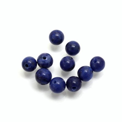 Sodalite, 6.0mm, Bead, Half Drilled, Blue