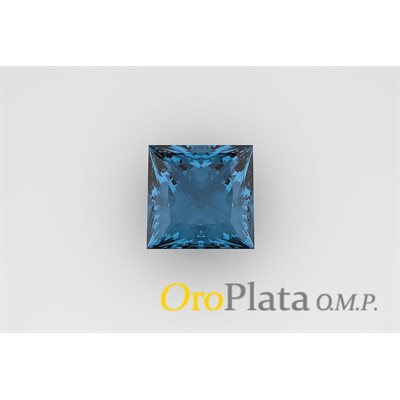 London Blue Topaz, 5.0, Square, blue