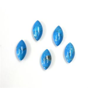 Turquoise Matrix rec., 10x5, Marquise Cabochon, Bleu