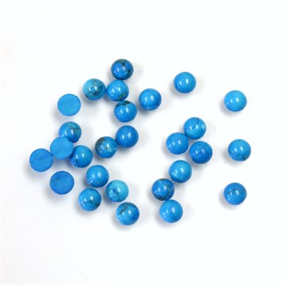 Howlite-Dyed Turquoise Matrix, 3.0, Round Cabochon