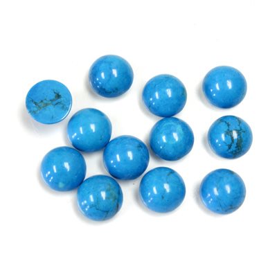 Turquoise Matrix Howlite, 7.0, rond cabochon Turquoise Matrix Howlite, 7.0, rond cabochon