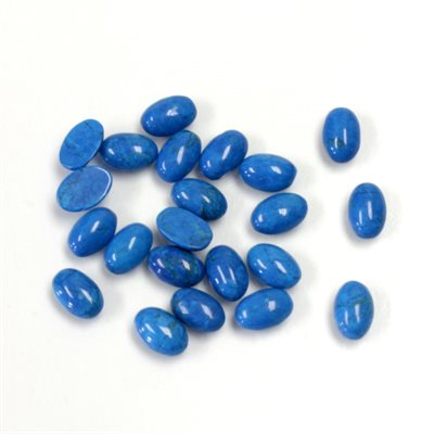 Turquoise, Matrix, Synthétique, 6mmx4mm, Ovale, Cabochon, Bleu