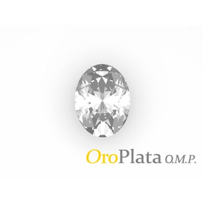 Cubic Zirconia, 11mmx9mm, Oval, White