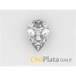Zircon Cubic, 9mmx6mm, Poire, Blanc