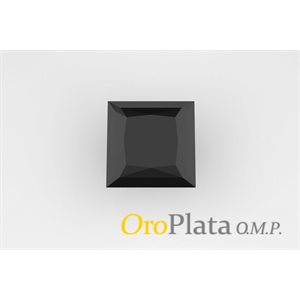 Cubic Zirconia, 3.0mm, Square, Princess ,Black