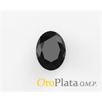Zircon Cubic, 6mmx4mm, Oval, Facetée, Noir